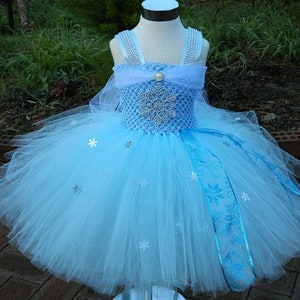 blue tutu dress, Knee length  Light blue  Tutu  dress - Snowflake/Winter theme tutu dress