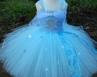 blue tutu dress, Knee length  Light blue  Tutu  dress - Snowflake/Winter theme tutu dress