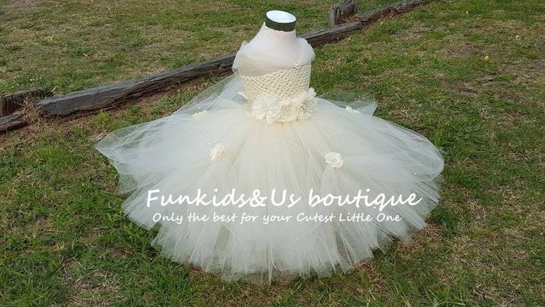 Beautiful Ivory Princess Tutu gown with Rhinestone etc Photo Shoots Perfect for Weddings