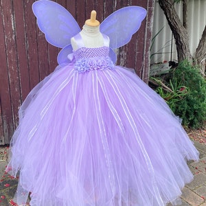 Lavender Fairy Tutu Dress With Wings Lavender Fairy Dress Garden Fairy ...