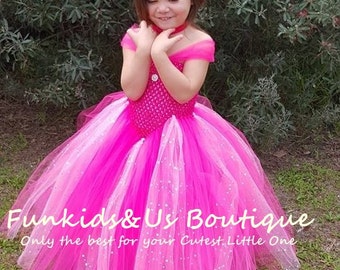 Hot Pink Tutu Dress - Stunning Pink Princess Tutu Dress -  Pink Glittery Tulle Tutu Dress