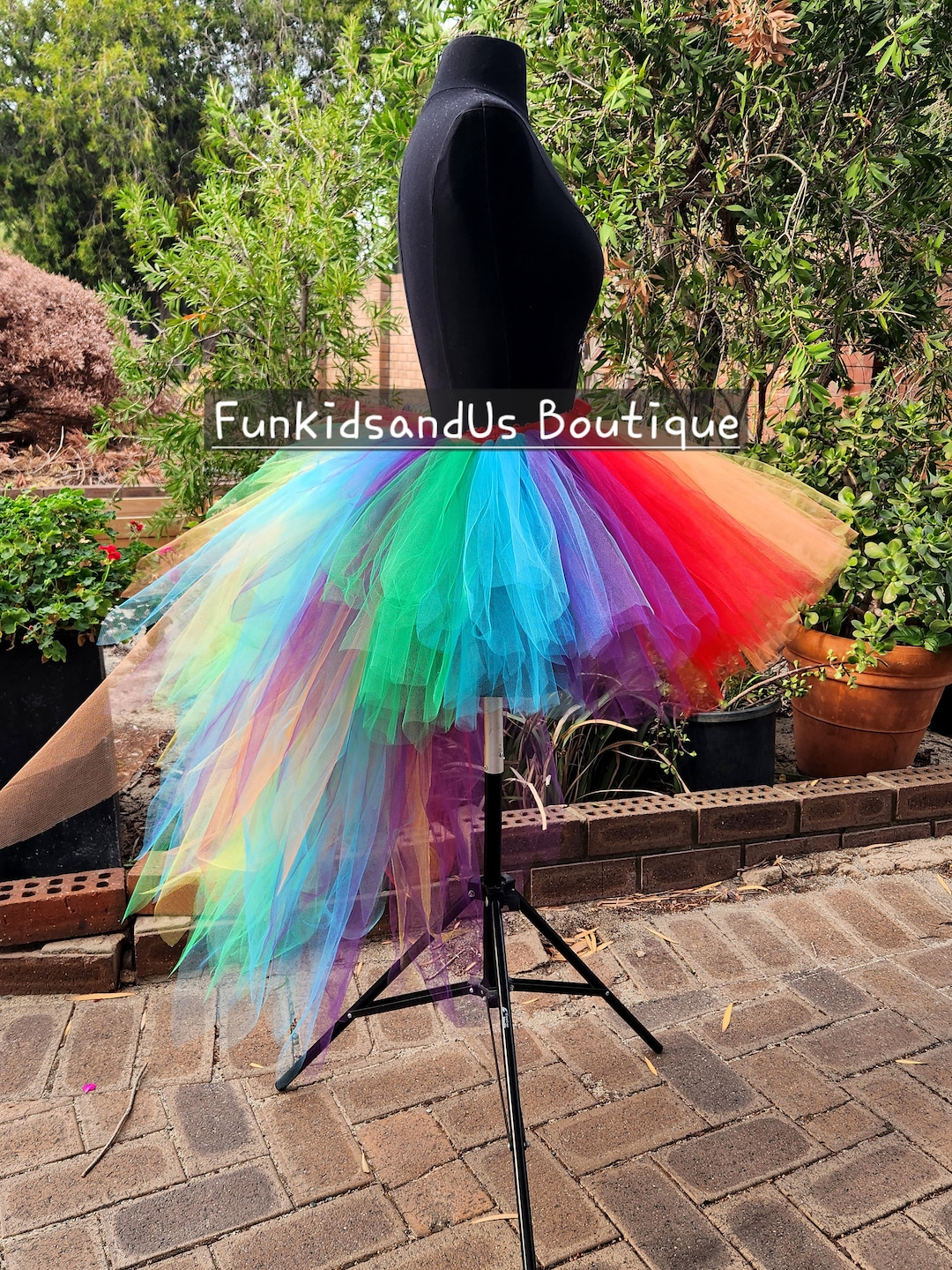 Falda de tul arcoíris con tul: tutú alto y bajo, atuendo de orgullo