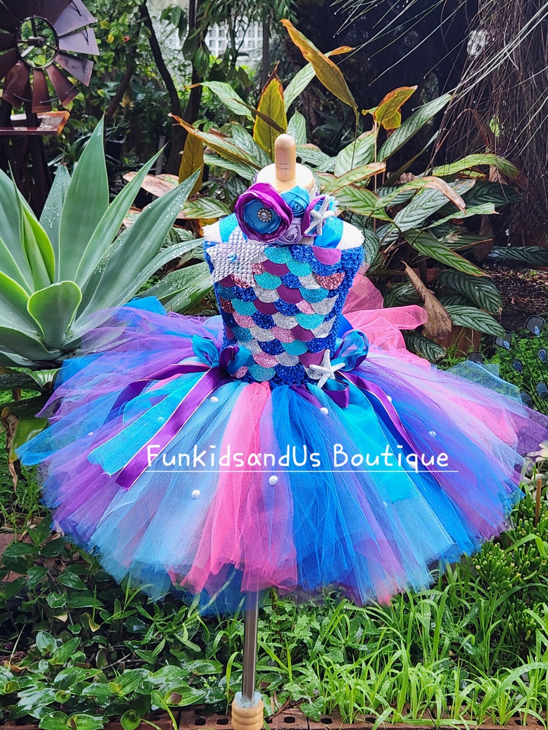 Rainbow Mermaid Tutu Dress: Sparkly Fish Scale Costume - Etsy Australia