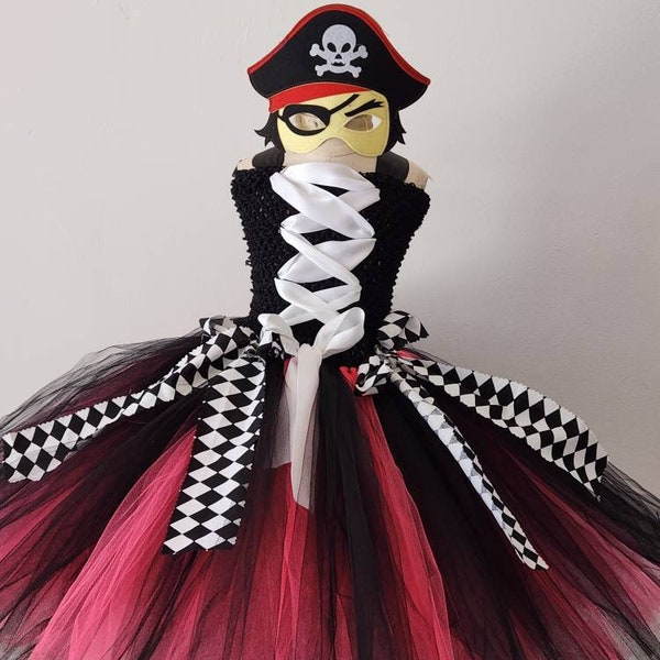 Robe tutu pirate - Costume tutu capitaine pirate - fille pirate - accessoire photo, tutu d'anniversaire