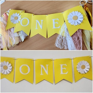 Birthday Banner high chair   - Birthday Banner - Daisy Birthday - Daisy birthday Banner- Birthday decoration