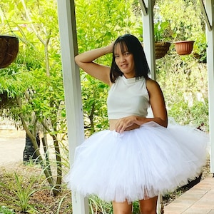 White Fluffy Short Tutu for Women - Handmade White Short Tulle Skirt - Short tutu skirt for Teen Woman LGBTQ- Bachelorette  party tutu