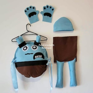 light Blue Monster Costume for Kids - Blue Monster Costume for Kids complete set - Cartoon Monster outfit -Blue Monster Inspired Costume