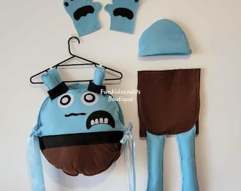 light Blue Monster Costume for Kids - Blue Monster Costume for Kids complete set - Cartoon Monster outfit -Blue Monster Inspired Costume