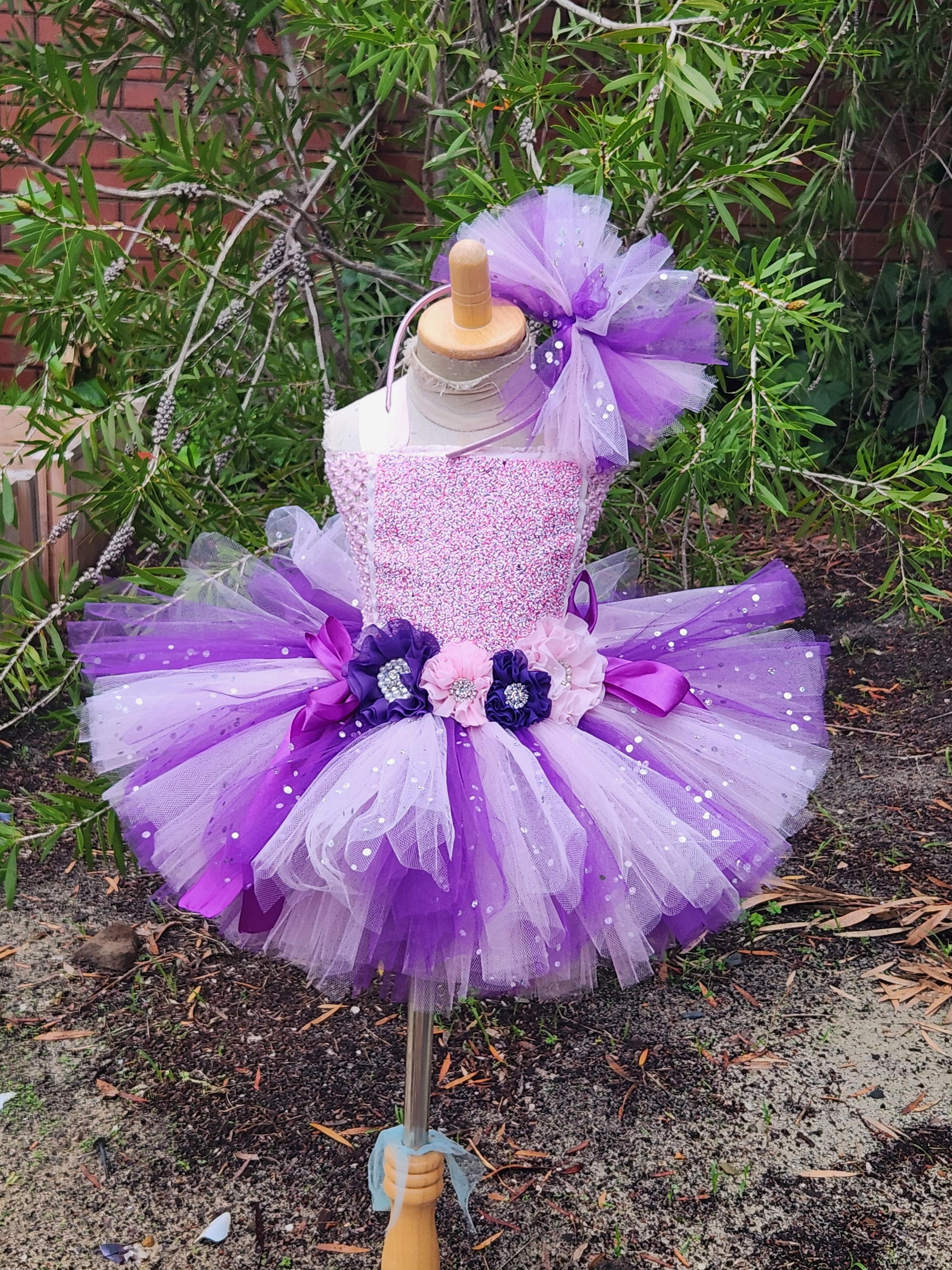 pink purple tutu dress Purple Flower Girl Dress Plum Tutu Dress Eggplant Tulle Dress Flower Girl Wedding
