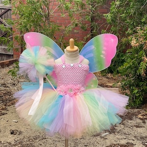 Pastel Rainbow Fairy Tutu Dress: Birthday Party Costume