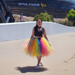 Neon Rainbow Tulle Skirt: Adult Tutu, Bridal, Maternity