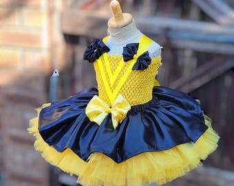 Yellow Black Tutu Dress: Ballerina Birthday Outfit UK