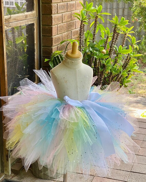 Pastel Pixie Cut Tutu Skirt Headband Unicorn Triple Layered Skirt