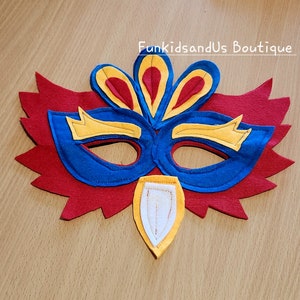 Máscara de loro - Máscara de disfraz infantil colorida - Máscara de pájaro de fieltro hecha a mano - Máscara de pájaro de Halloween - Recuerdo de fiesta de cumpleaños