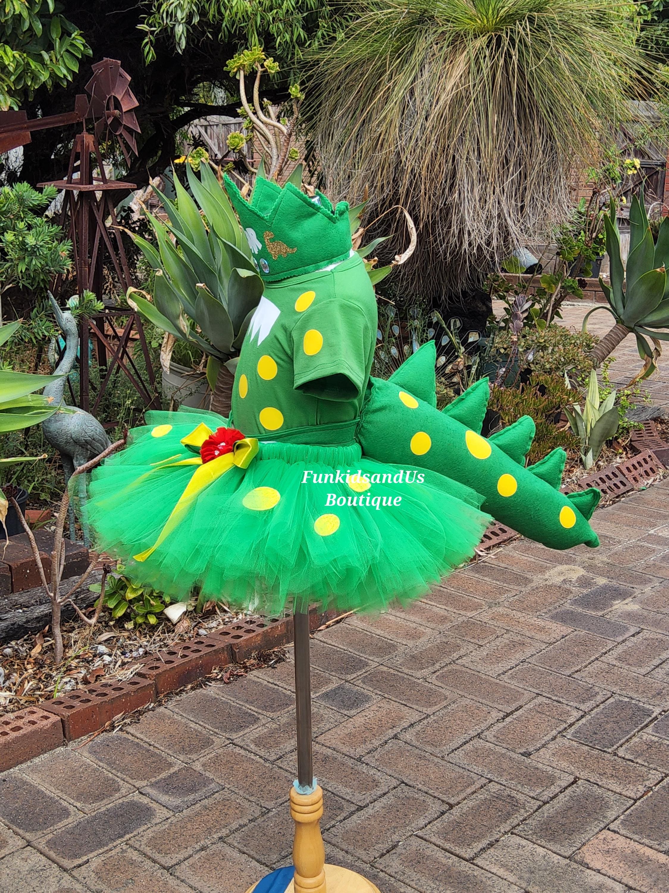 dinosaur dress Girls Yellow Dinosaur Dress with Pockets | Pima Cotton