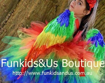 Parrot  Tutu Dress Costume - macaw costume, parrot tutu   , bird costume, bird tutu. wings not Included- only Dress and Headband