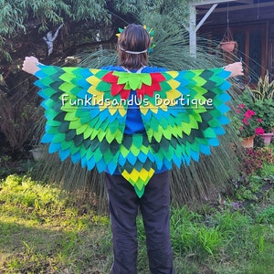 Hummingbird Wings Costume: Handmade Felt Bird Wings, Tail & Mask