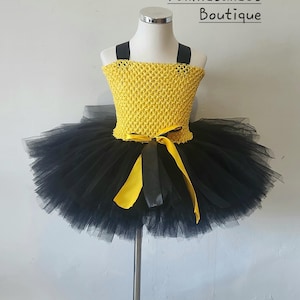 Yellow Black Ballerina tutu dress Yellow Black dress  Tutu dress for little girl  Yellow Black Tutu  Knee length Tutu