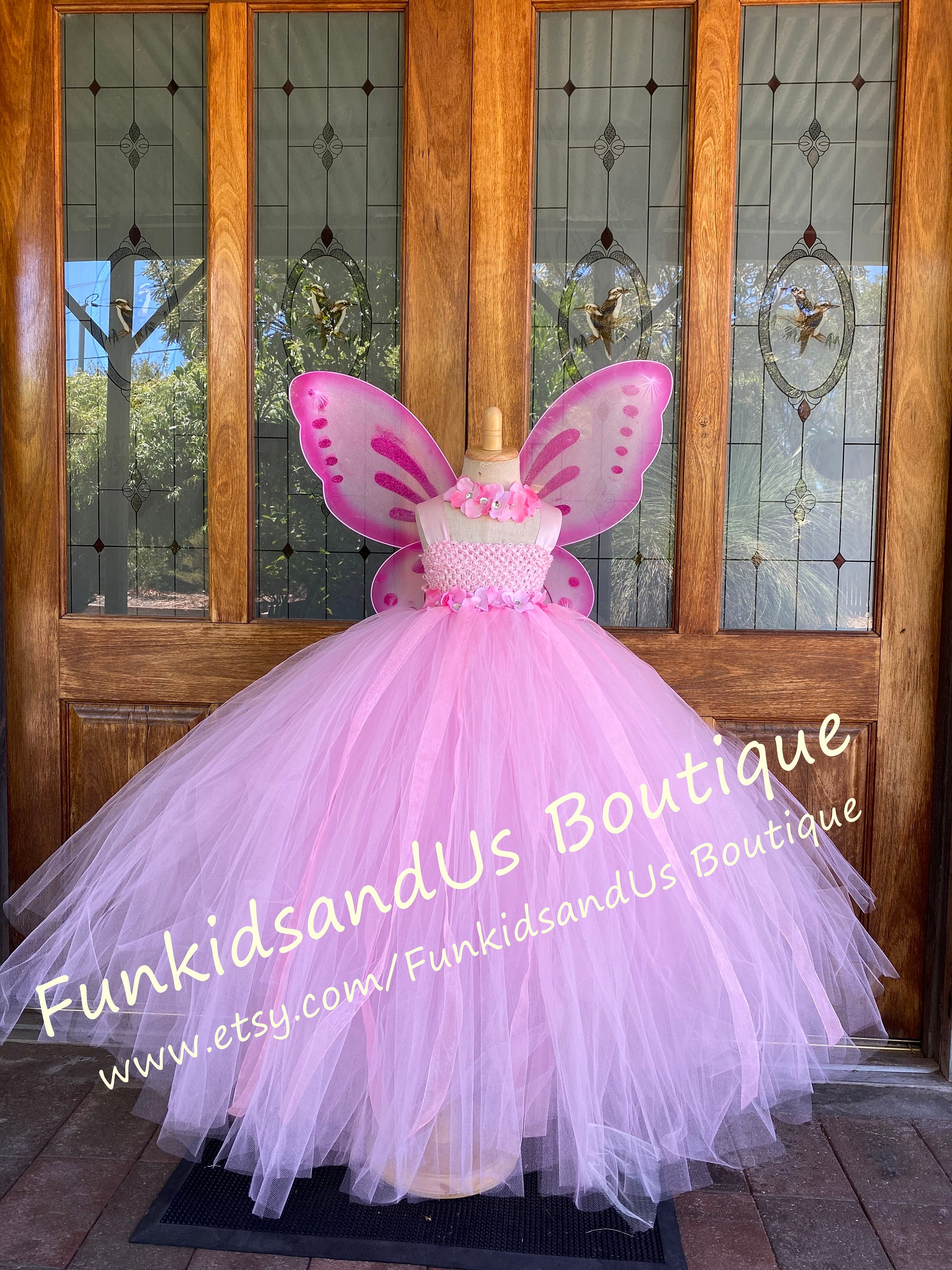 Pink Petal Fairy Tutu Gown With Matching Wings - Etsy