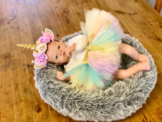Newborn top rainbow tutu