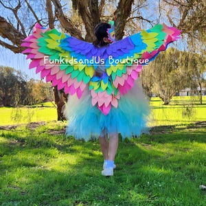Rainbow Pastel Bird Wings Mask and Tail: Kid & Adult Costume