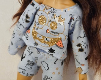 MSD shorts cute sweater set pastell silly face glitter 1/4 BJD doll clothes minifee luts mdd