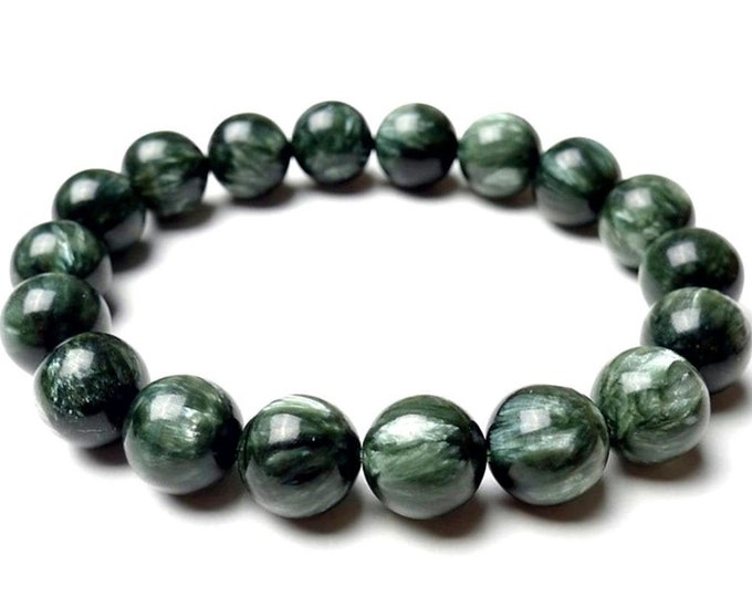 AAA Natural Seraphinite Healing Crystal Bracelets for Women Men, Meaningful Jewelry, Spiritual Gifts For Him Her, Clairvoyant