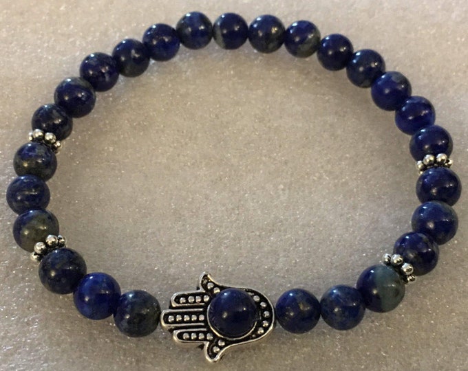 Natural Lapis Lazuli Gemstone Bracelet,Soothing Bracelet Crystal Stone Bracelet,Emotional Healing Mental Health Confidence Strength Bracelet