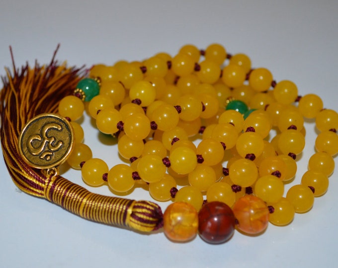 108 Mala beads, Chakra mala necklace, Chakra necklace, Yoga necklace, Tassel necklace, Japa mala, Prayer beads, Healing stones, Knotted mala
