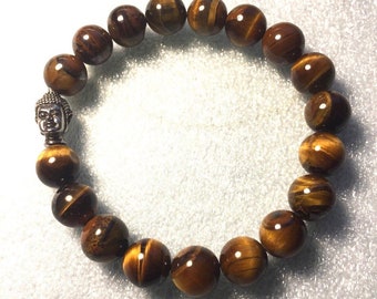 8mm Tiger Eye Bracelet, Tigers Eye Bracelet, Anxiety Bracelet, Good Luck Bracelet, Focus Bracelet, Bracelet for Men Women Meditation