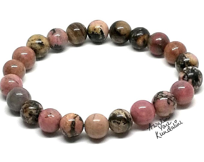 8mm Rhodonite Bracelet, Panic Bracelet, Libido Bracelet, Depression Bracelet, Anxiety Bracelet, Fertility Bracelets for WomenChristmas