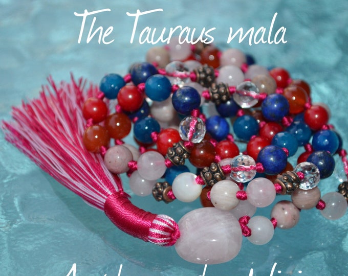 The Ultimate Taurus mala Zodiac mala, Taurus sunsign necklace, astrological taurus mala beads necklace, Taurus mala beads for Taurians