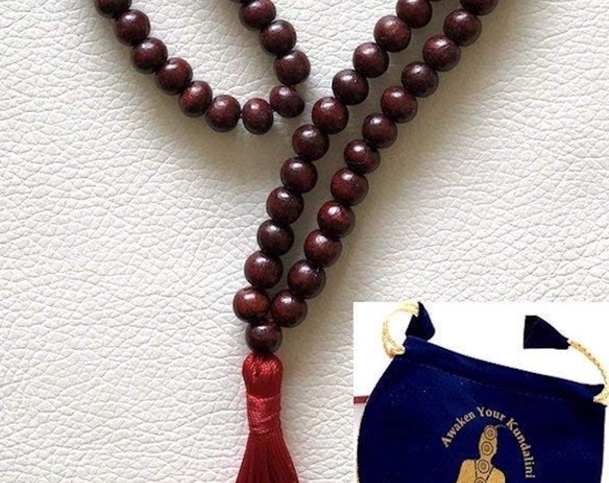 108 Rosewood Sandalwood mala beads Necklace Buddhist Tibetan 108 Prayer Beads 7 Chakra necklace Mantra beads wooden mala minimalist necklace