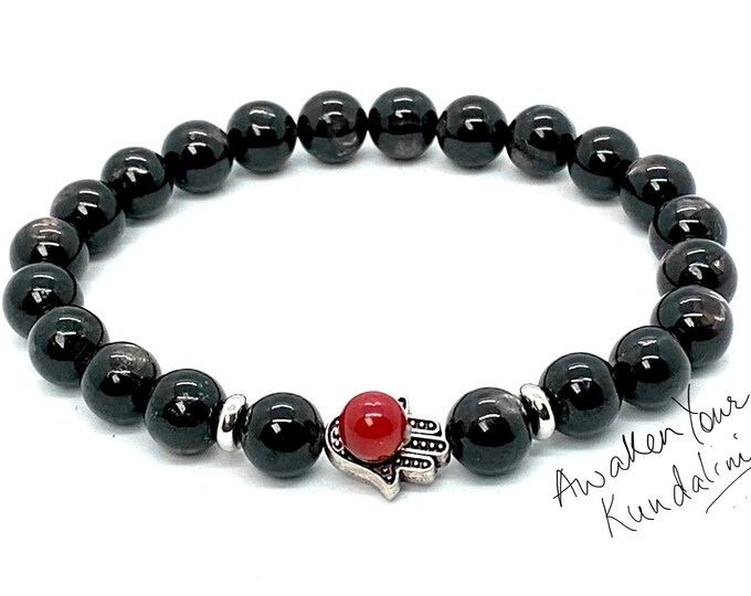 Apache Tear Beads, Protection Bracelet For Women Men, Apache Tear Stretch Bracelet