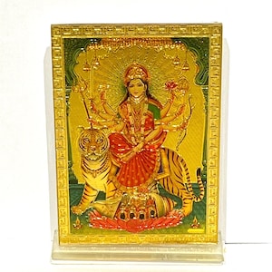 Maa Durga / Maa Ambe / Maa Sherawali / Mata Rani / Bhavani / Amba / Parvati - Acrylic Photo FrameSri Durga Bisa Beesa Yantra Navdurga
