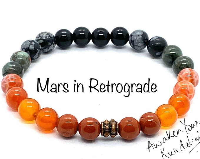 Crystals for Mars in Retrograde Mars Beads Bracelet Planetary retrograde natal terraforming Veronica mars planet bracelet healing crystals