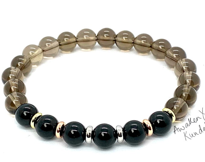 6mm 8mm 10mm Smoky Quartz Bracelet, Bracelet for Women, Bracelet for Men, Healing Bracelet, Gemstone Bracelet, Chakra Bracelet, Elastic Brac