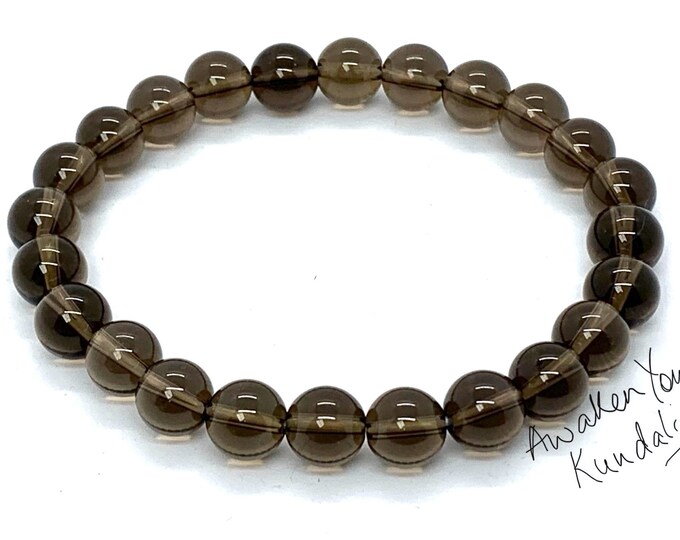 AAA Smokey Quartz Healing Energy Men Yoga Bracelets Chakra Smokey Quartz Jewelry Stone Bracelet Healing Gemstone Crystal Natural Stone,