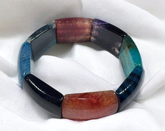 Jade Bracelet Bangle - Multicolor Wedding Bracelet For Love, Protects Against Misfortune, For Creativity, Perfect Gift