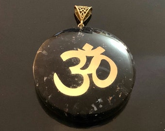 EMF Protection 5G - OM Orgone Pendant - Copper Rings - Elite Shungite, Black Tourmaline