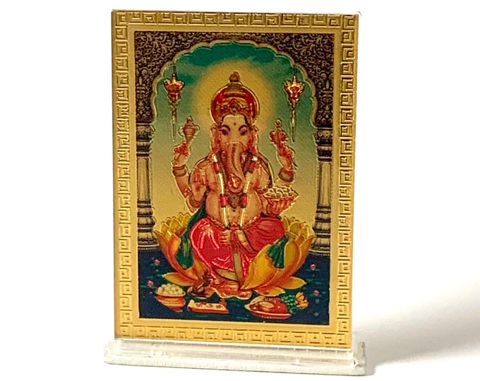 Lord Ganesha Framed Picture in Acrylic, Acrylic Photo Frame, Religious Gift, Spiritual Gift, Diwali Gift, For Office desk, side desk