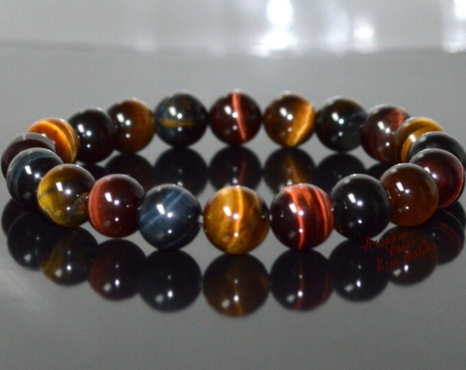 AAA Tiger Eye Blue Tigers Eye, Bracelets for Women, Mens Bracelet Men Blue Tiger Eye, Red Tiger Eye, UnisexChristmas