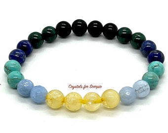 SCORPIO Zodiac Healing Crystal Chakra Bracelet for Women Men, 12 Zodiac Signs Bracelet, Constellations Bracelet, Bead Beaded Bracelet