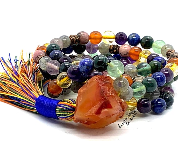 Immune System Support Healing Crystals for Immunity Support Crystal Healing Necklace Immune System booster Protection mala beads Self help