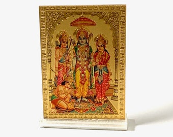 Ram Darbaar - Lord Rama, Sita, Lakshman & Hanuman Ji - Small Acrylic Photo Frame Picture for office, car, bedroom, kitchen..Christmas