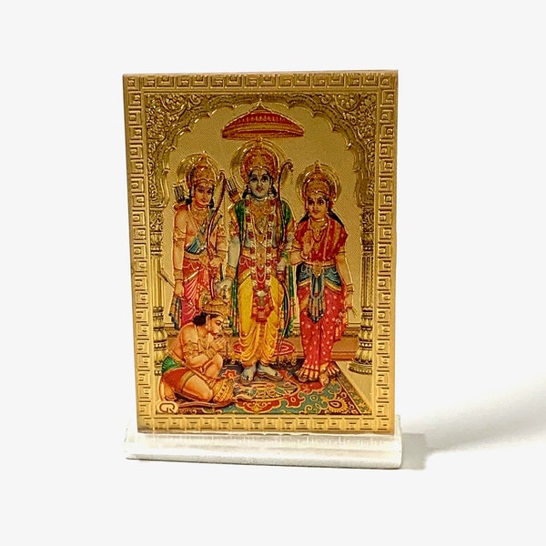 Ram Darbaar - Lord Rama, Sita, Lakshman & Hanuman Ji - Small Acrylic Photo Frame Picture for office, car, bedroom, kitchen..Christmas