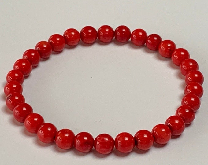 Red Natural Coral Wrist Mala Beads Bracelet - Attract love Assists clear reasoning Inventiveness Balanced opinion TruthfulnessChristmas