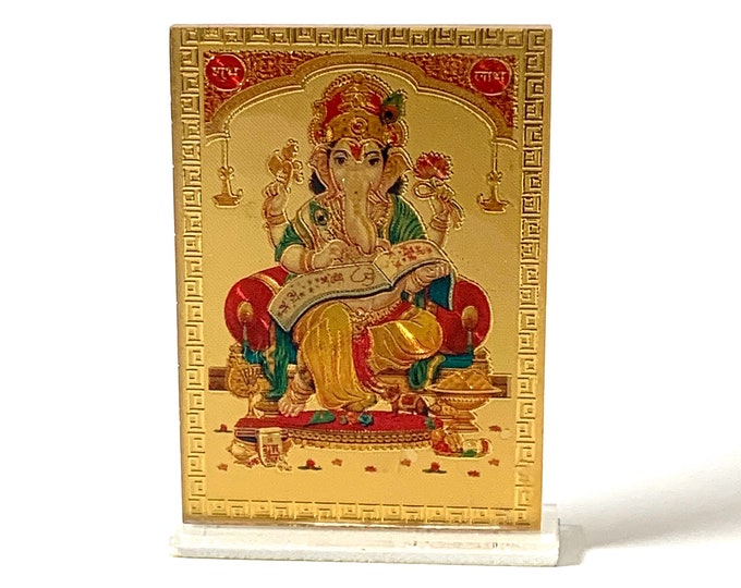 Lord Ganesha Framed Picture in Acrylic, Acrylic Photo Frame, Religious Gift, Spiritual Gift, Diwali Gift, For Office desk, side desk