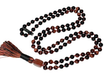 AAA Natural 108 Black Tourmaline Mala Beads Necklace Jewelry Tiger Eye deflecting radiation energy repel protection beads necklace 8 mm 10mm
