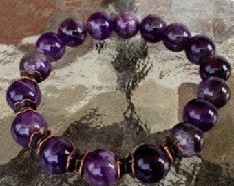 Amethyst jewelry Amethyst bracelet Serenity now Stress relief Anxiety relief New mom jewelry Healing crystals and stones Mothers day gifts
